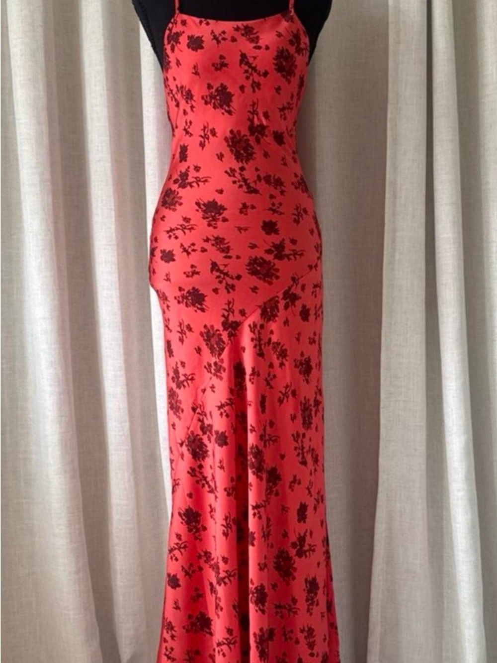 Red Floral Slip Maxi Dress